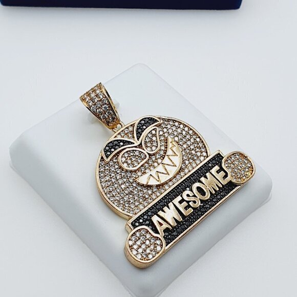 "14K Gold Plated Cubic Zircon Pendant, INUS1BR212 - Picture 8 of 11